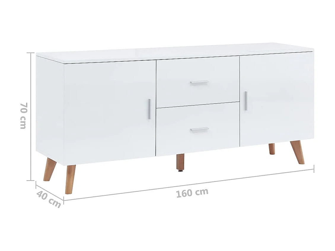 Buffet Blanc 160x40x70 cm MDF