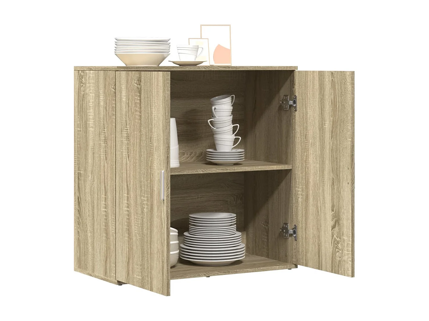 Dressoir 79x38x80 cm bewerkt hout sonoma eikenkleurig