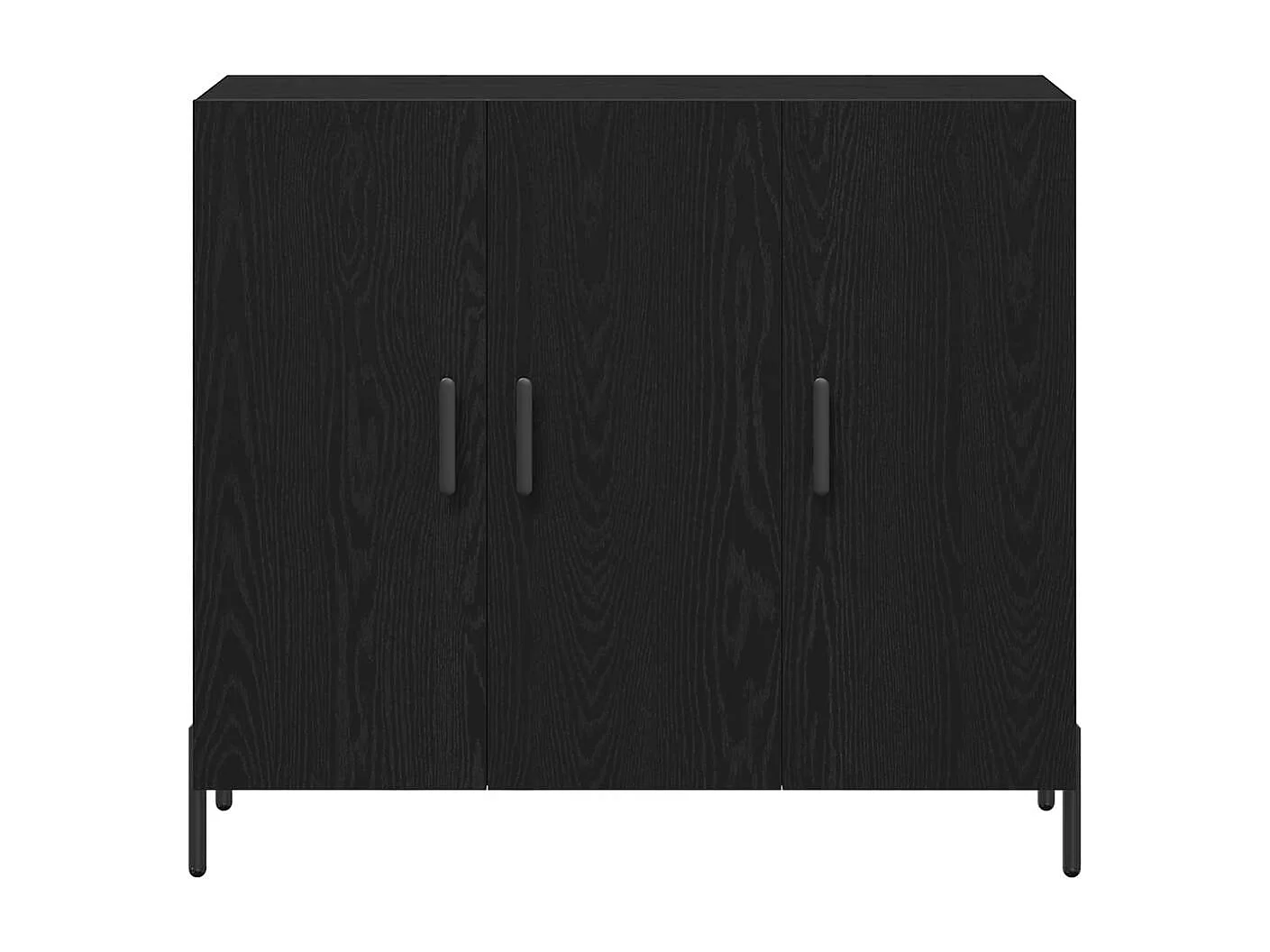 Buffet Chêne noir 90 x 34 x 80 cm Bois d'ingénierie