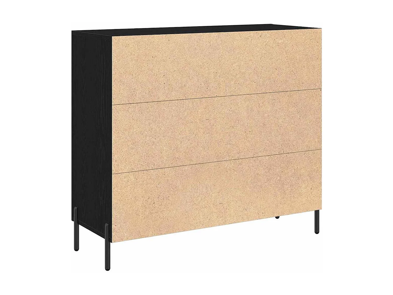 Buffet Chêne noir 90 x 34 x 80 cm Bois d'ingénierie