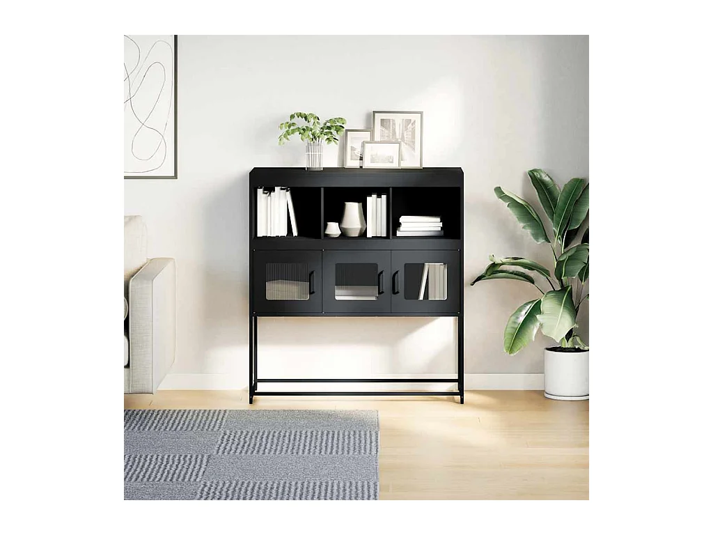 Buffet anthracite 100,5x39x107 cm acier laminé à froid