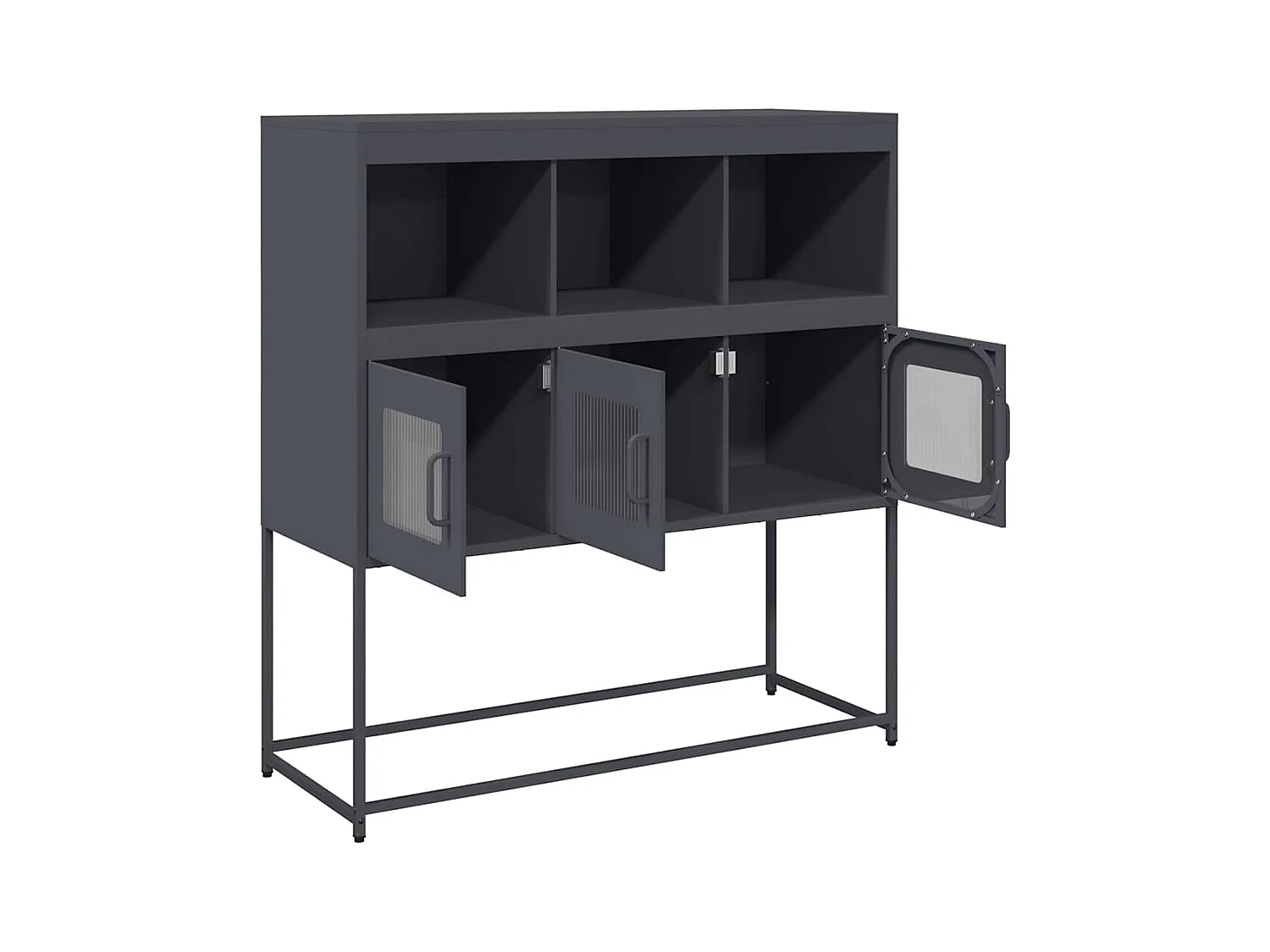 Buffet anthracite 100,5x39x107 cm acier laminé à froid