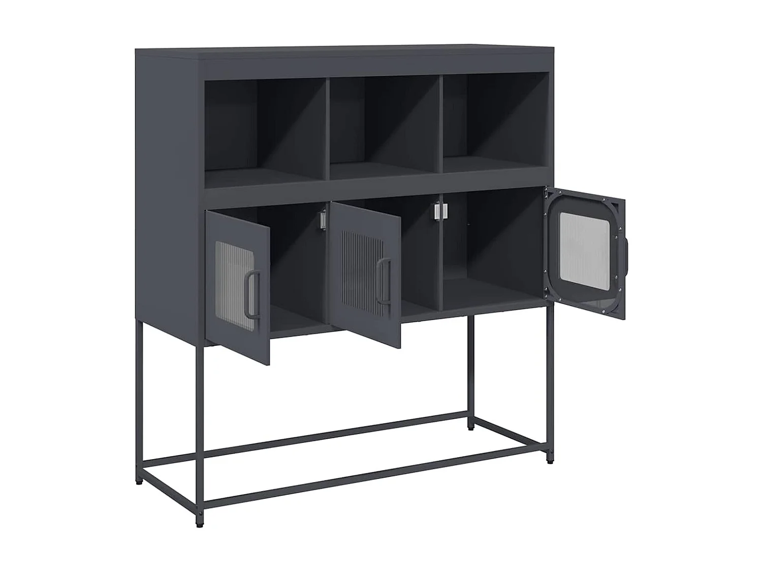 Buffet anthracite 100,5x39x107 cm acier laminé à froid