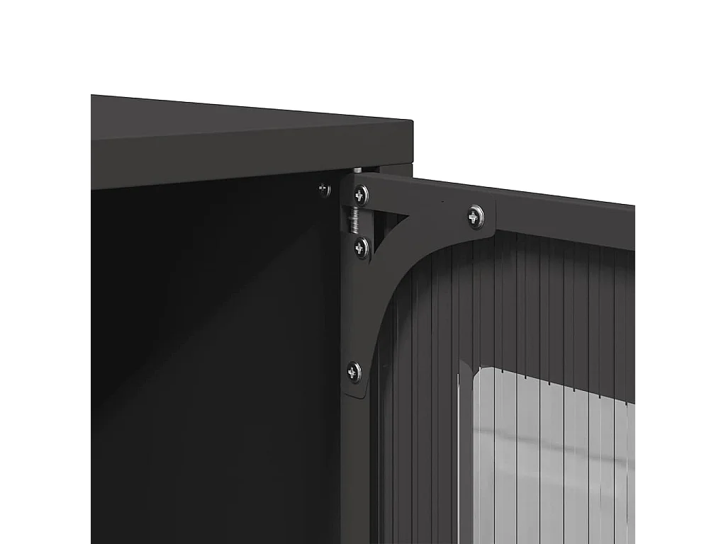 Buffet haut noir 68x39x107 cm acier