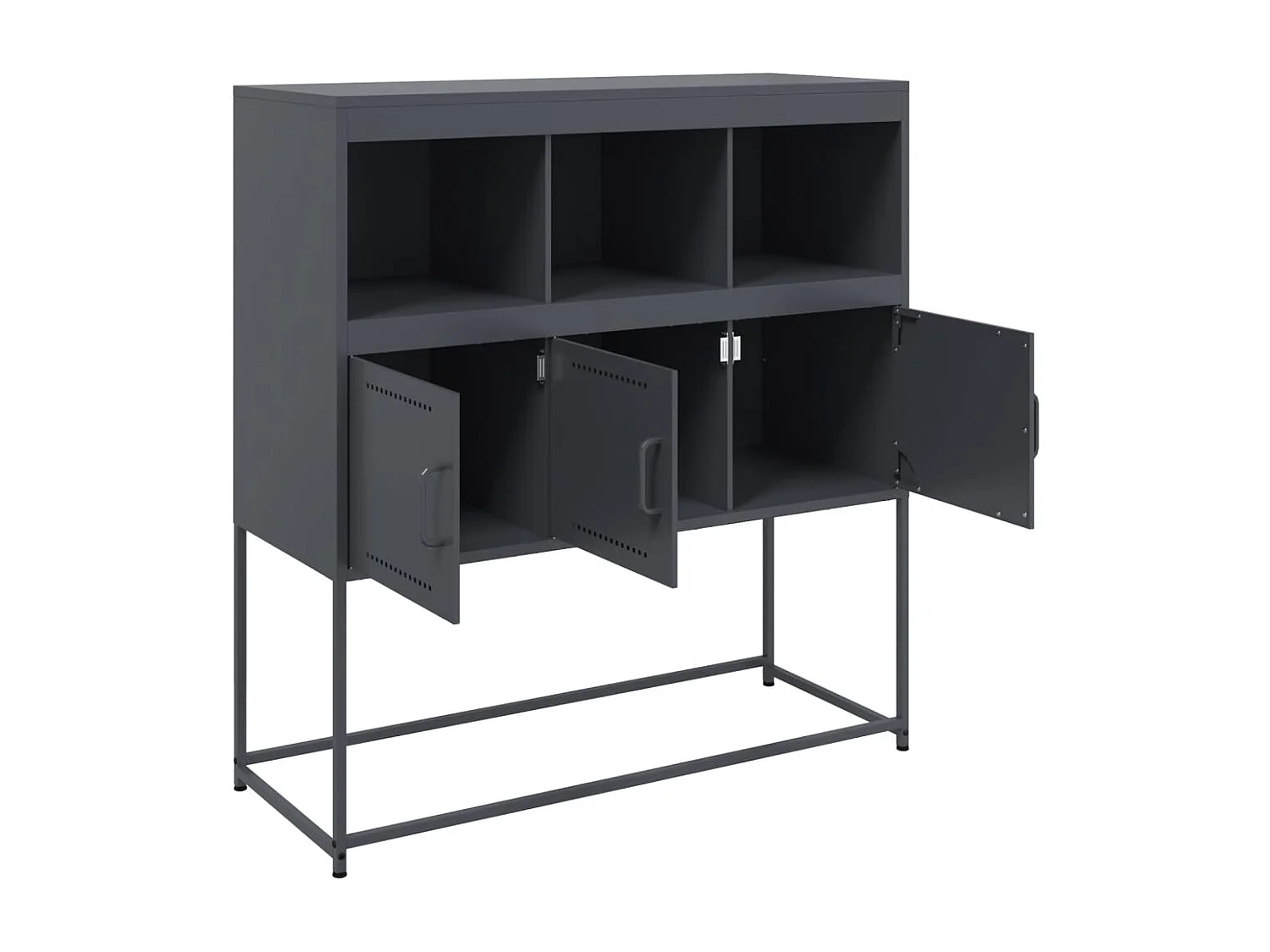 Buffet anthracite 100,5x39x107 cm acier