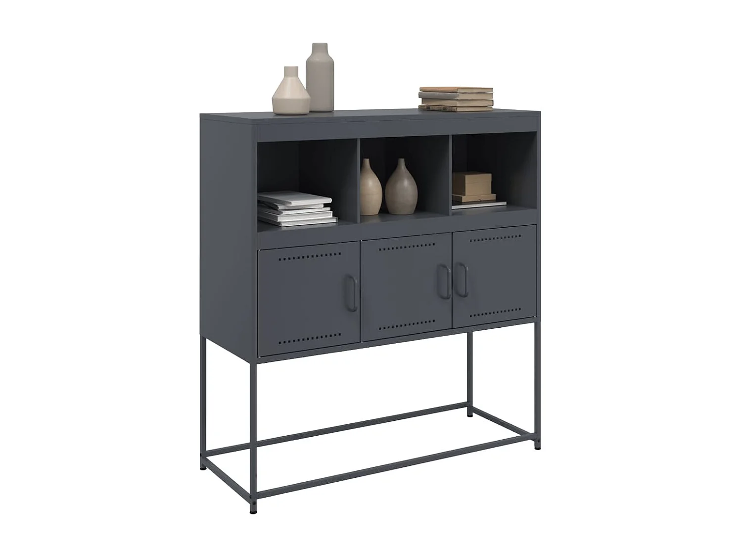 Buffet anthracite 100,5x39x107 cm acier