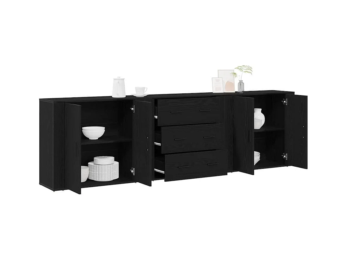 Buffet Chêne noir 240 x 33 x 70 cm Bois d'ingénierie