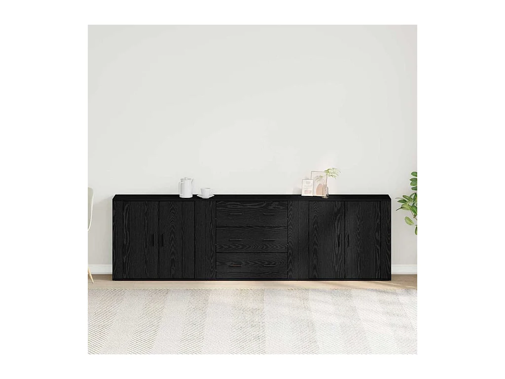 Buffet Chêne noir 240 x 33 x 70 cm Bois d'ingénierie