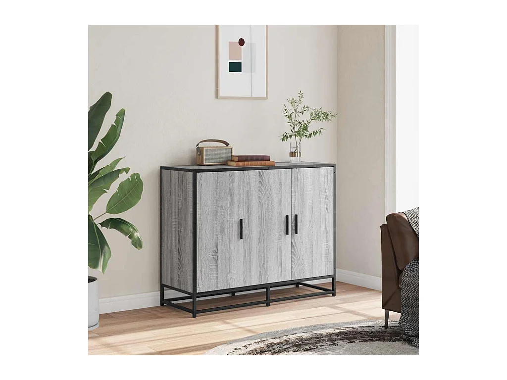 Buffet sonoma gris 94x35x76 cm bois d'ingénierie