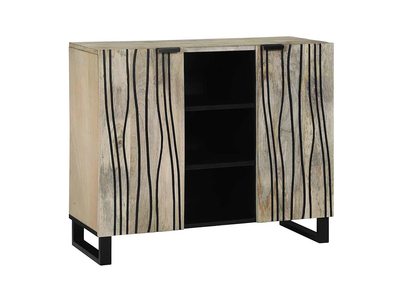 Buffet Blanc 90 x 33 x 75 cm bois de manguier massif