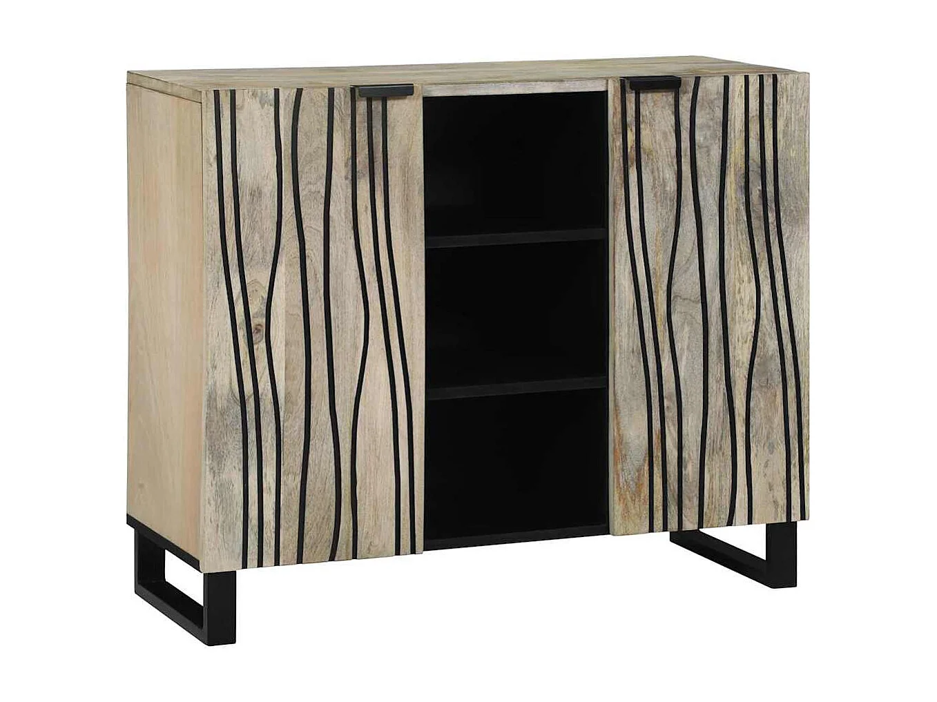 Buffet Blanc 90 x 33 x 75 cm bois de manguier massif