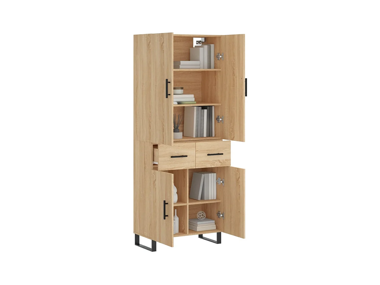 Hoge kast 69,5x34x180 cm bewerkt hout sonoma eikenkleurig