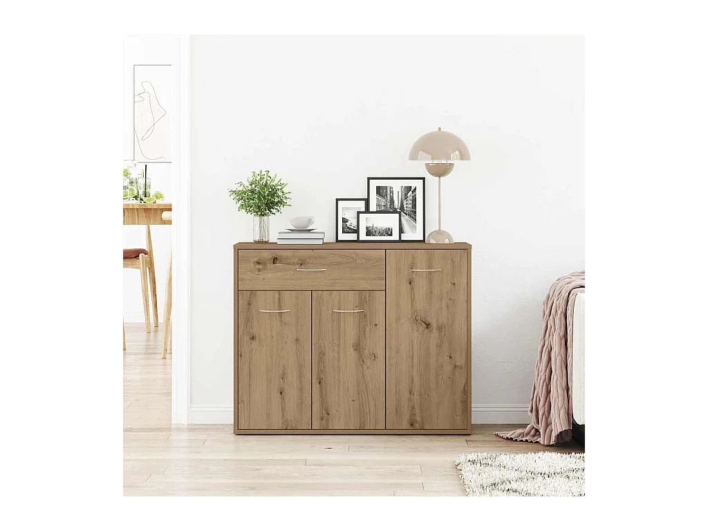 Buffet chêne artisanal 88x30x70 cm bois d'ingénierie