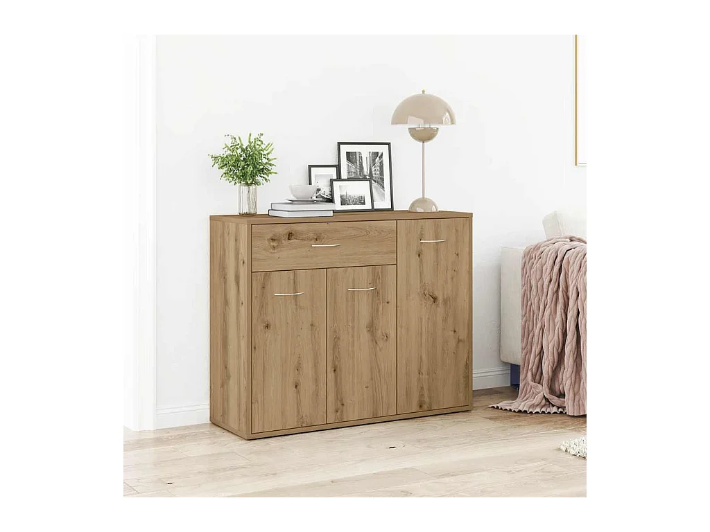 Buffet chêne artisanal 88x30x70 cm bois d'ingénierie