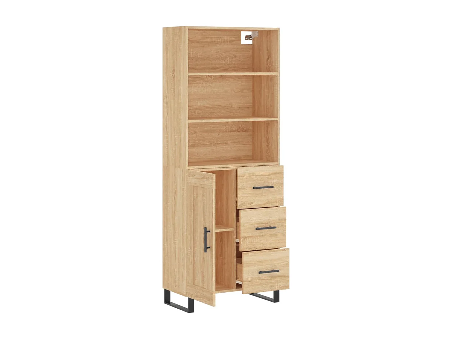Buffet haut Chêne sonoma 69,5x34x180 cm Bois d'ingénierie