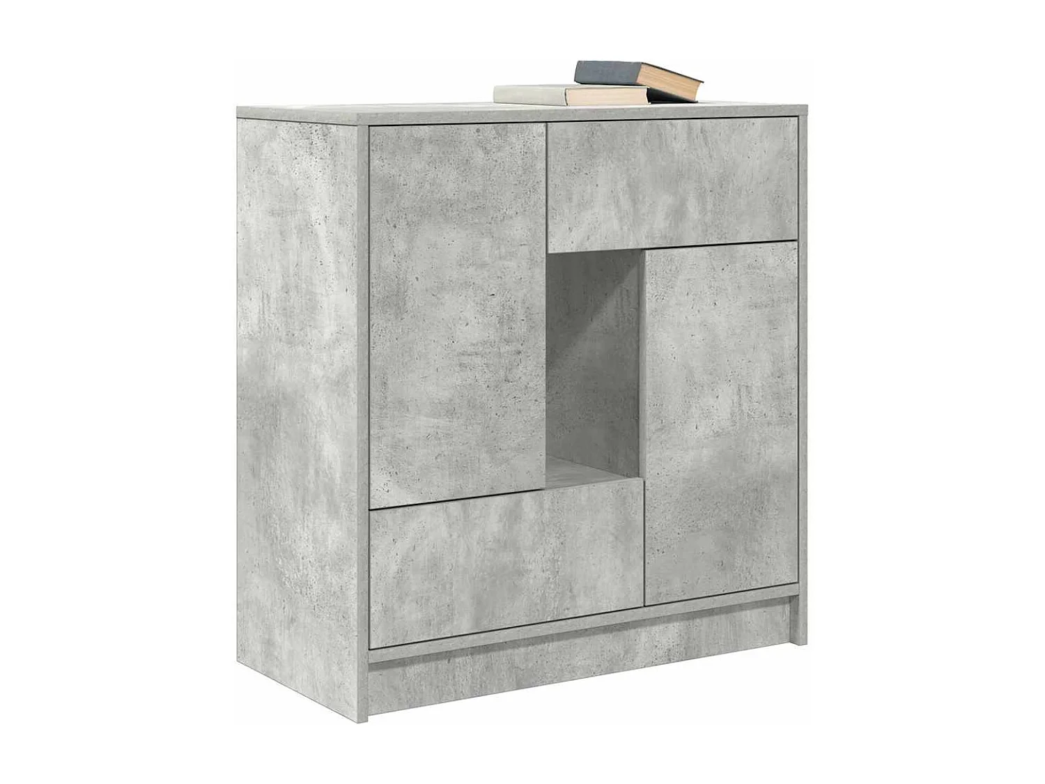 Buffet avec tiroirs et portes gris béton 70,5x34x74,5 cm