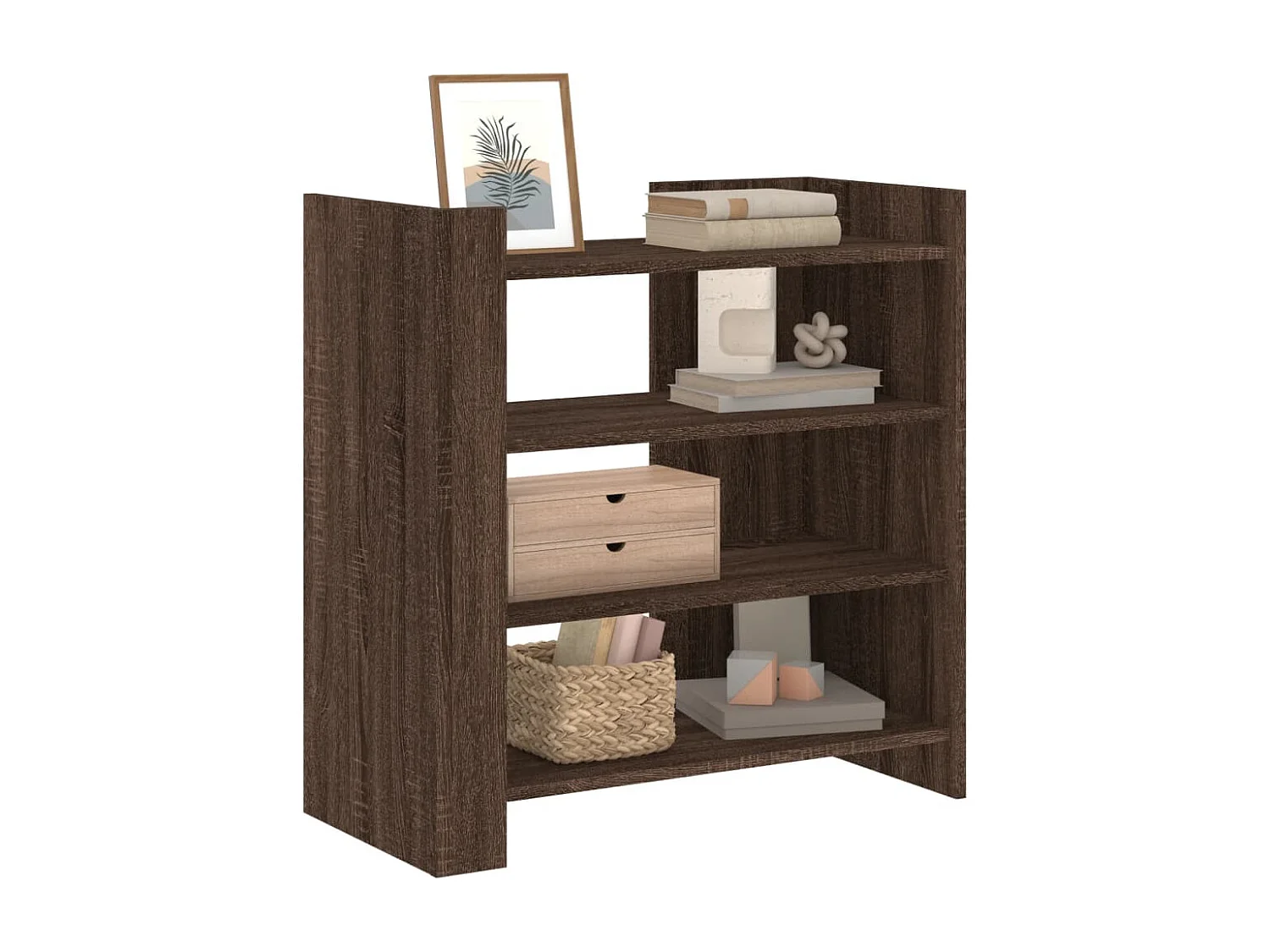 Buffet chêne marron 73,5x35x75 cm bois d'ingénierie