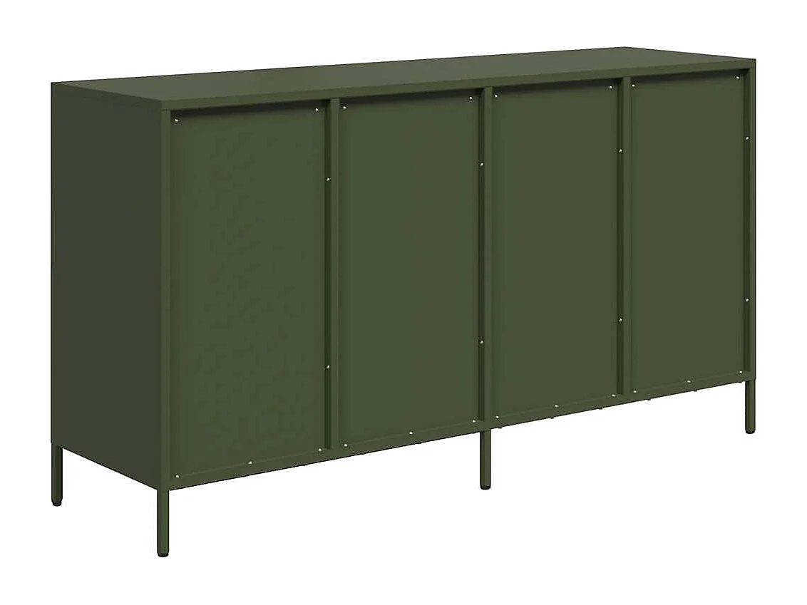 Buffet vert olive 135x39x73,5 cm acier laminé à froid