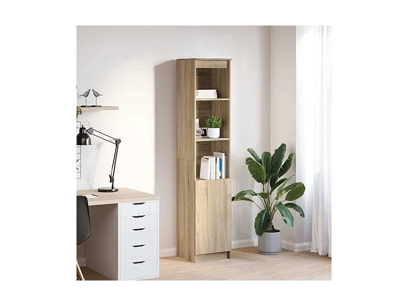 Aparador alto 37,5x35x180 cm derivados madeira carvalho sonoma