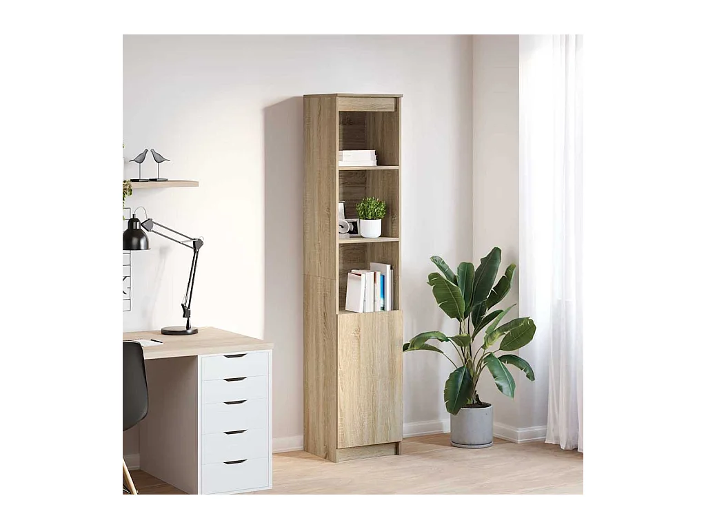 Buffet haut chêne sonoma 37,5x35x180 cm bois d'ingénierie