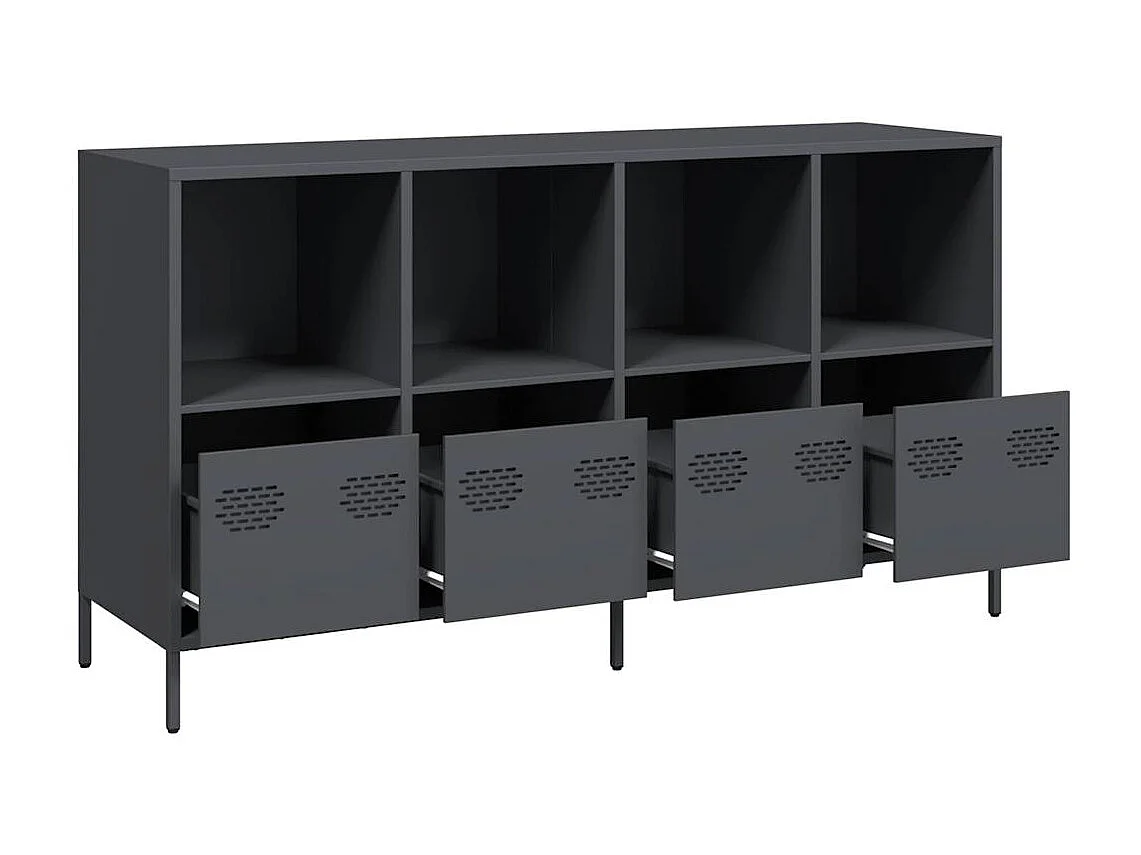 Buffet anthracite 135x39x73,5 cm acier laminé à froid
