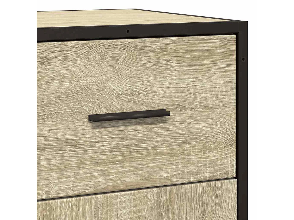 Dressoir 35,5x35x76 cm bewerkt hout en metaal sonoma eikenkleur