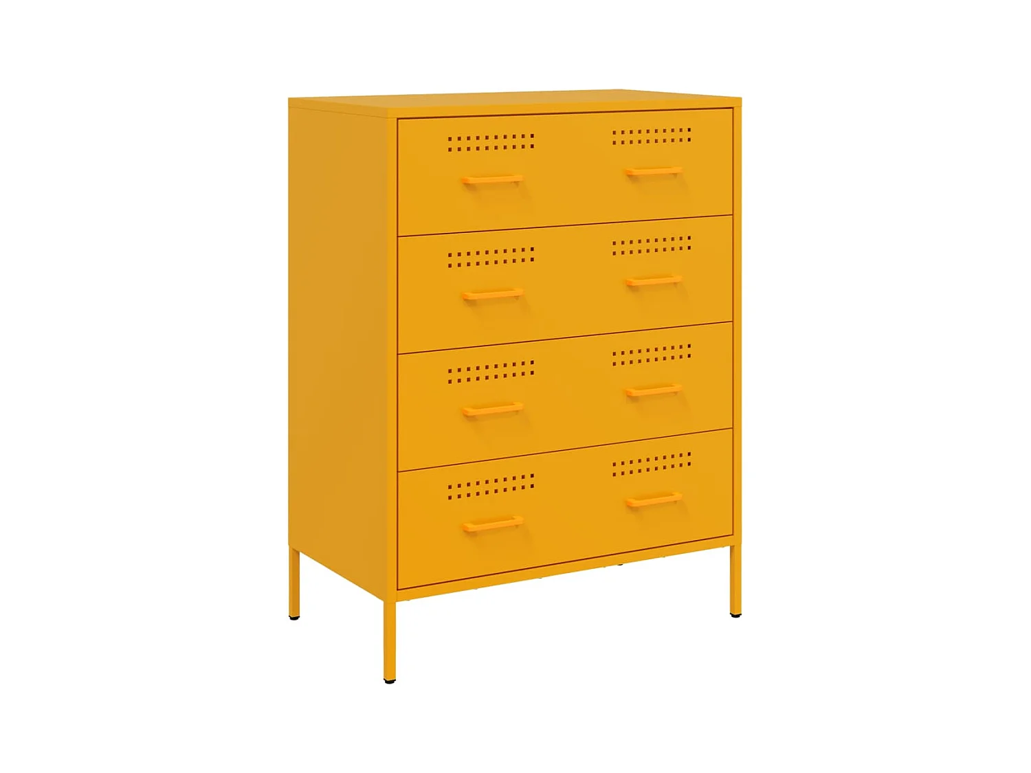 Buffet jaune moutarde 68x39x89 cm acier