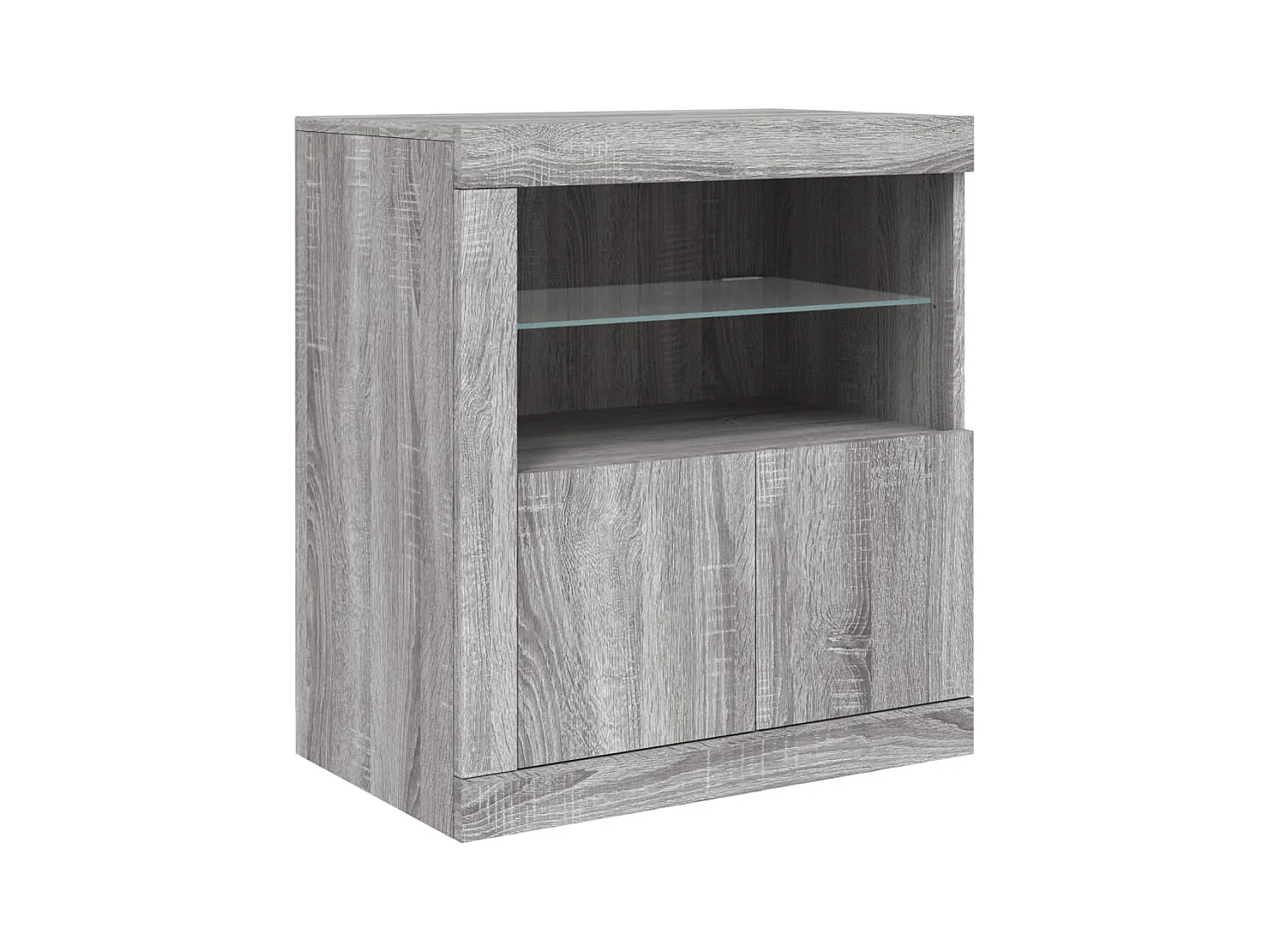 Buffet avec lumières LED sonoma gris 60,5x37x67 cm