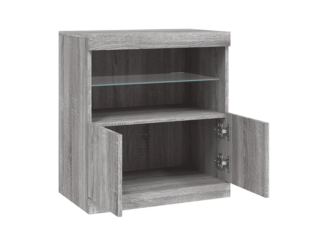 Buffet avec lumières LED sonoma gris 60,5x37x67 cm