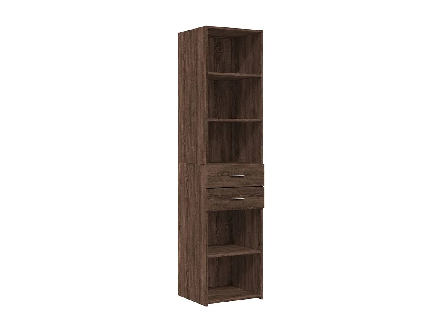 Buffet haut chêne marron 45x42,5x185 cm bois d'ingénierie