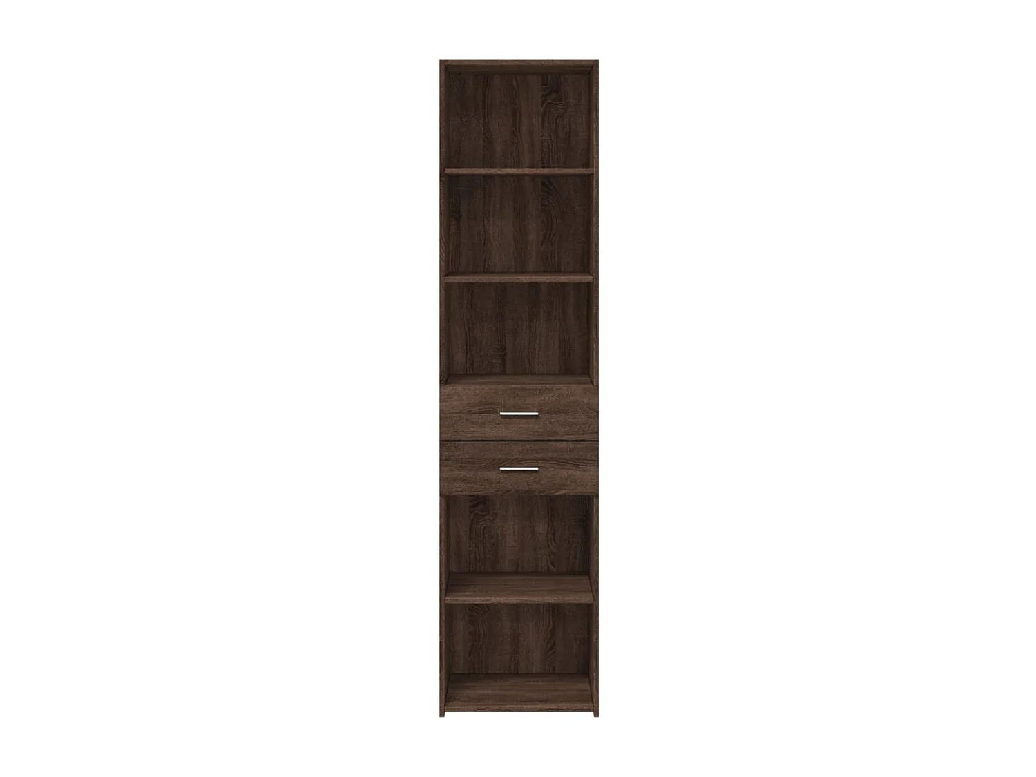Buffet haut chêne marron 45x42,5x185 cm bois d'ingénierie