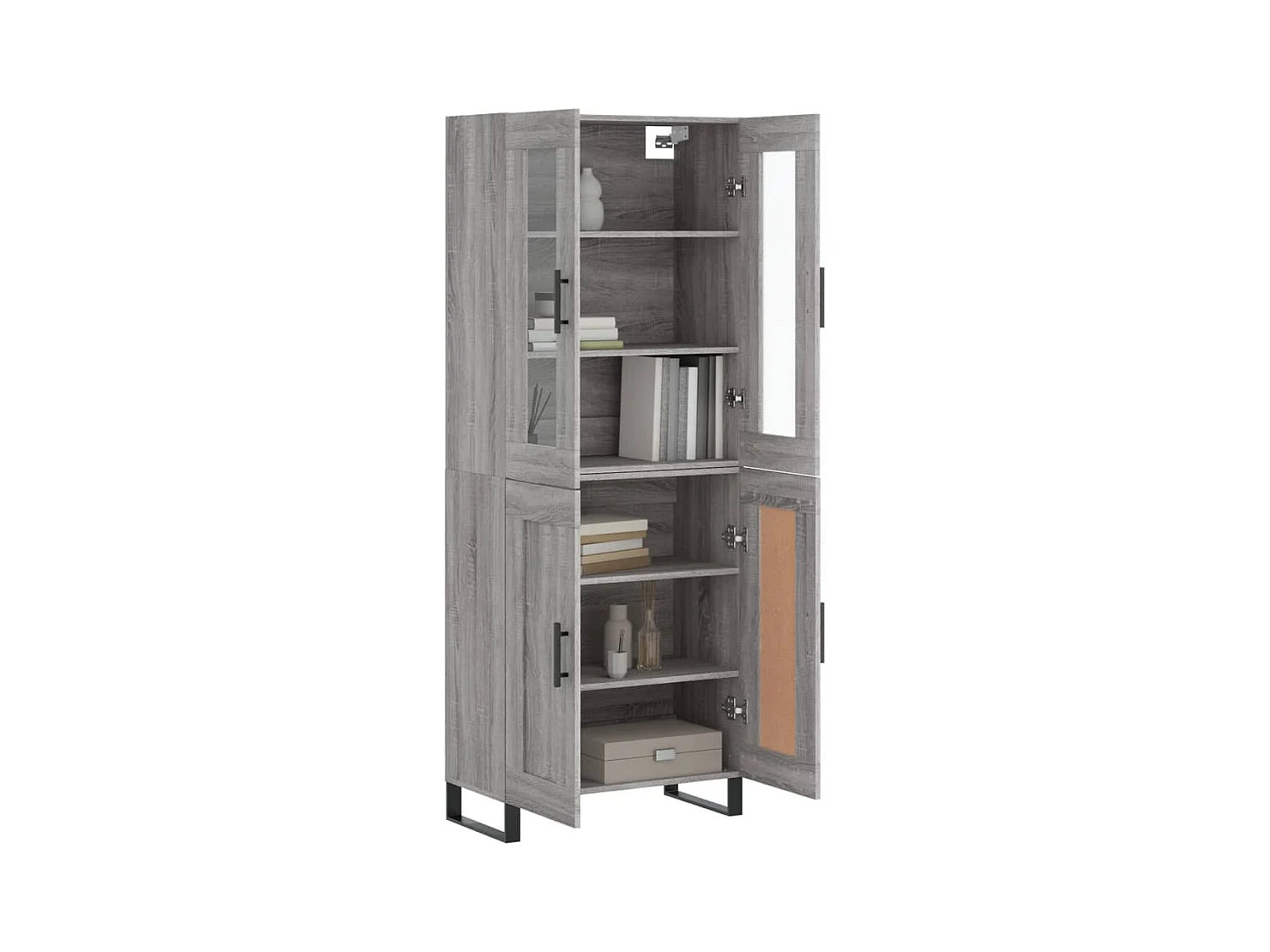 Buffet haut Sonoma gris 69,5x34x180 cm Bois d'ingénierie