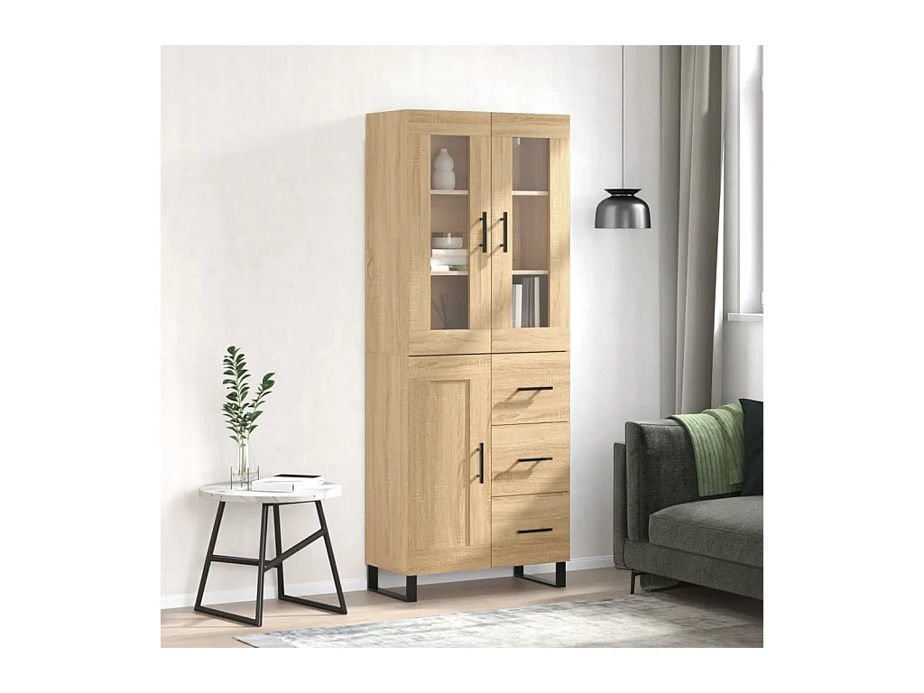 Hoge kast 69,5x34x180 cm bewerkt hout sonoma eikenkleurig
