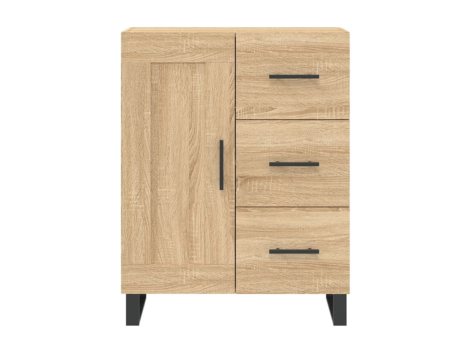 Aparador alto madera contrachapada color roble 69,5x34x180 cm