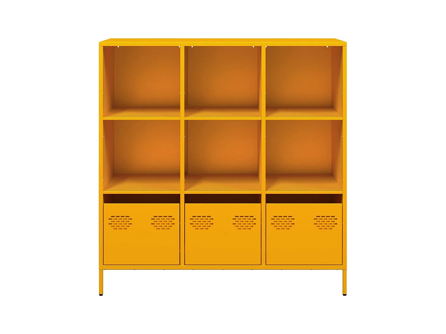 Buffet haut jaune moutarde 101,5x39x103,5 cm acier