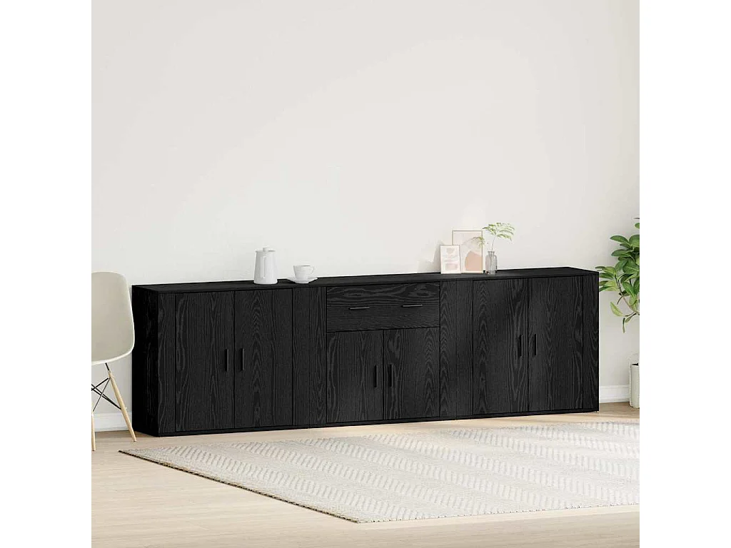 Sideboard Roble Negro 240 x 33 x 70 cm Madera contrachapada