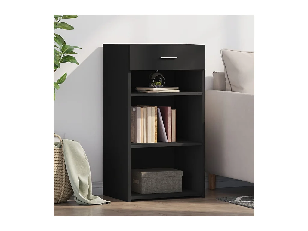 Buffet noir 50x42,5x93 cm bois d'ingénierie