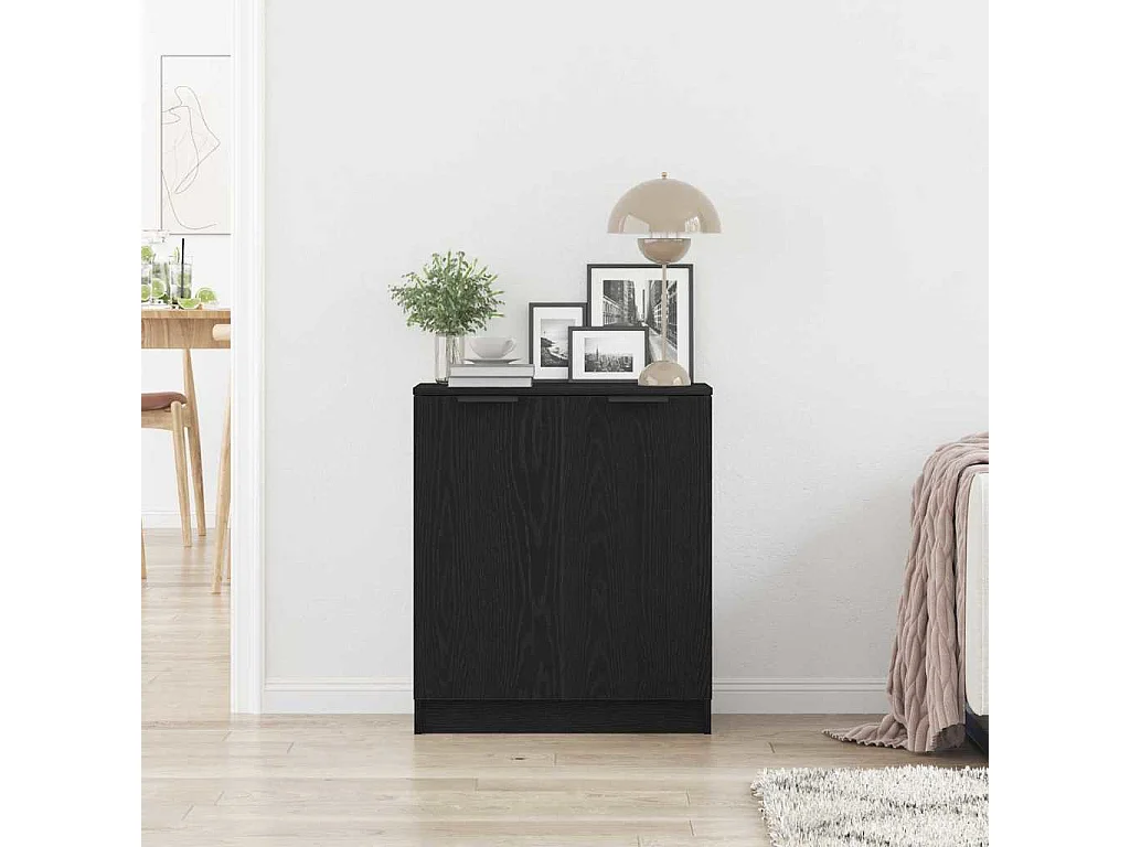 Buffet Noir 60 x 30 x 70 cm Bois d'ingénierie