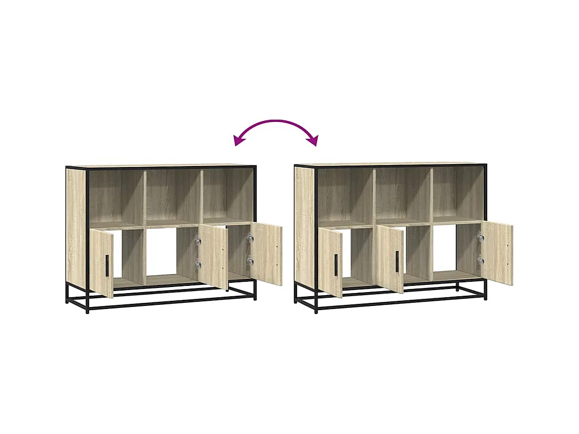 Buffet chêne sonoma 100x35x76 cm bois d'ingénierie
