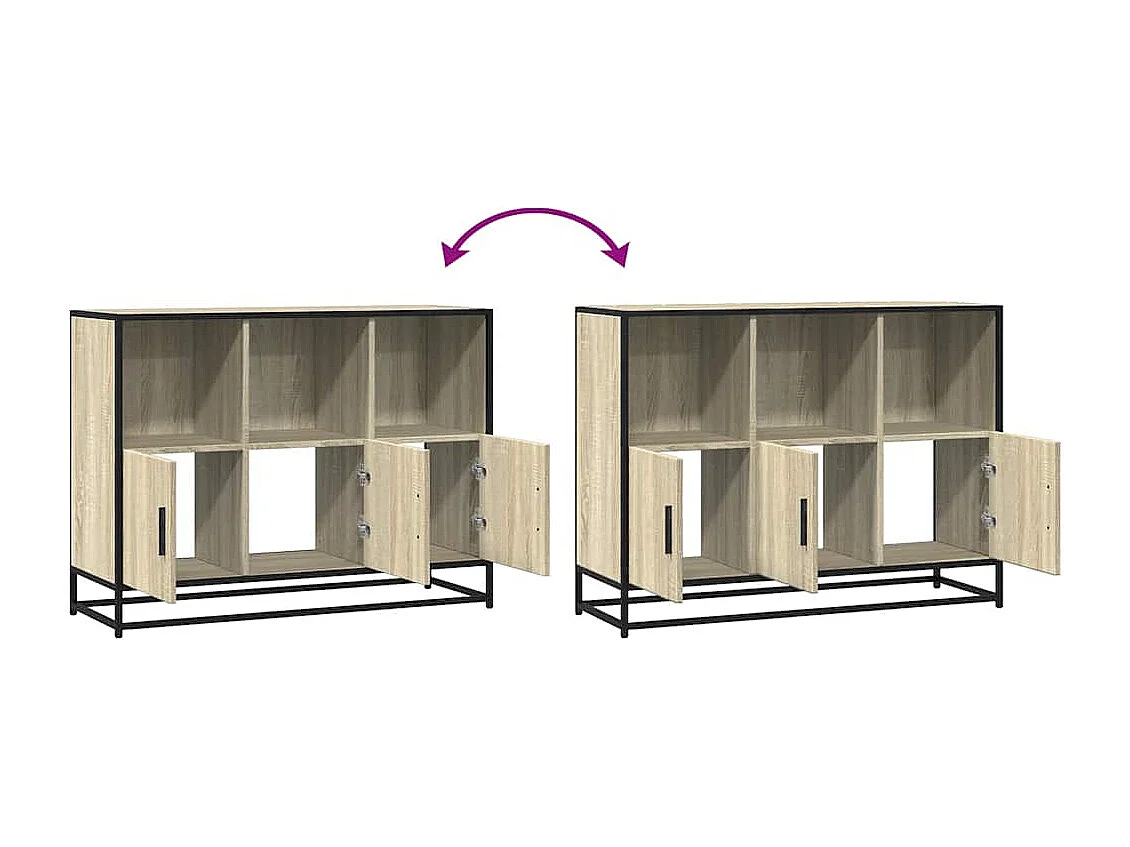 Buffet chêne sonoma 100x35x76 cm bois d'ingénierie