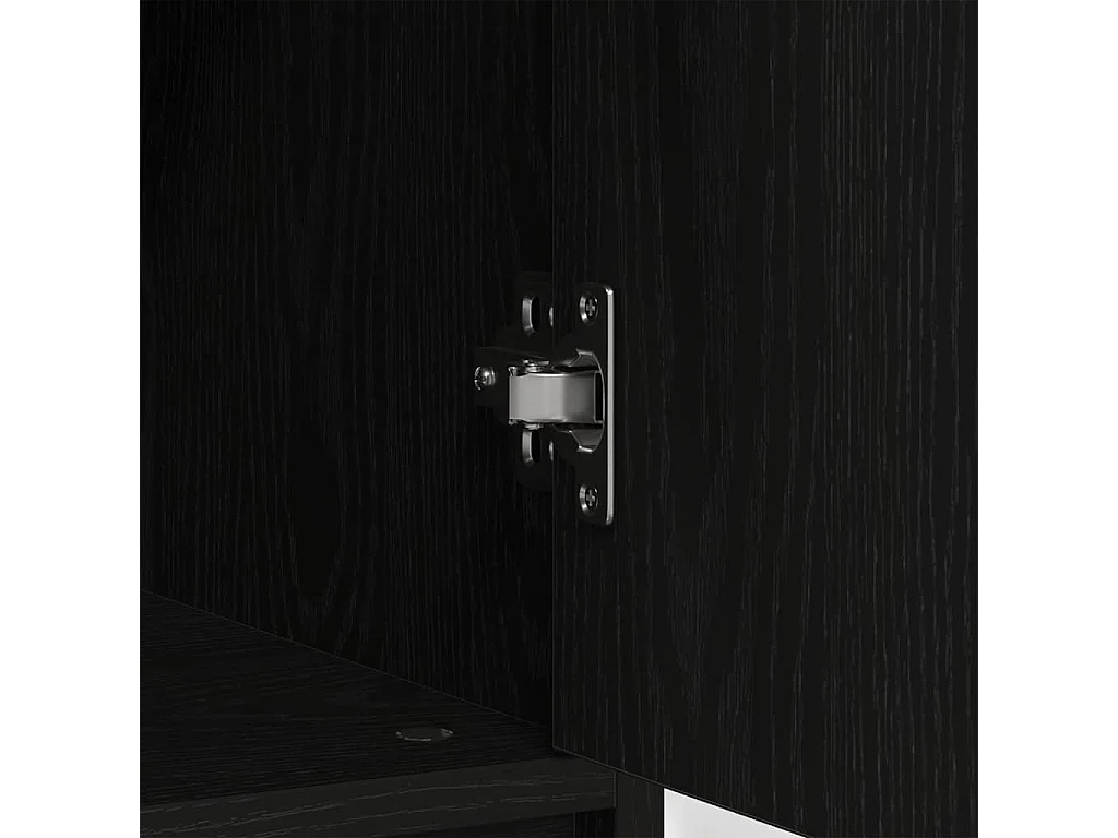 Buffet avec tiroir chêne noir 80x34x76 cm bois d'ingénierie