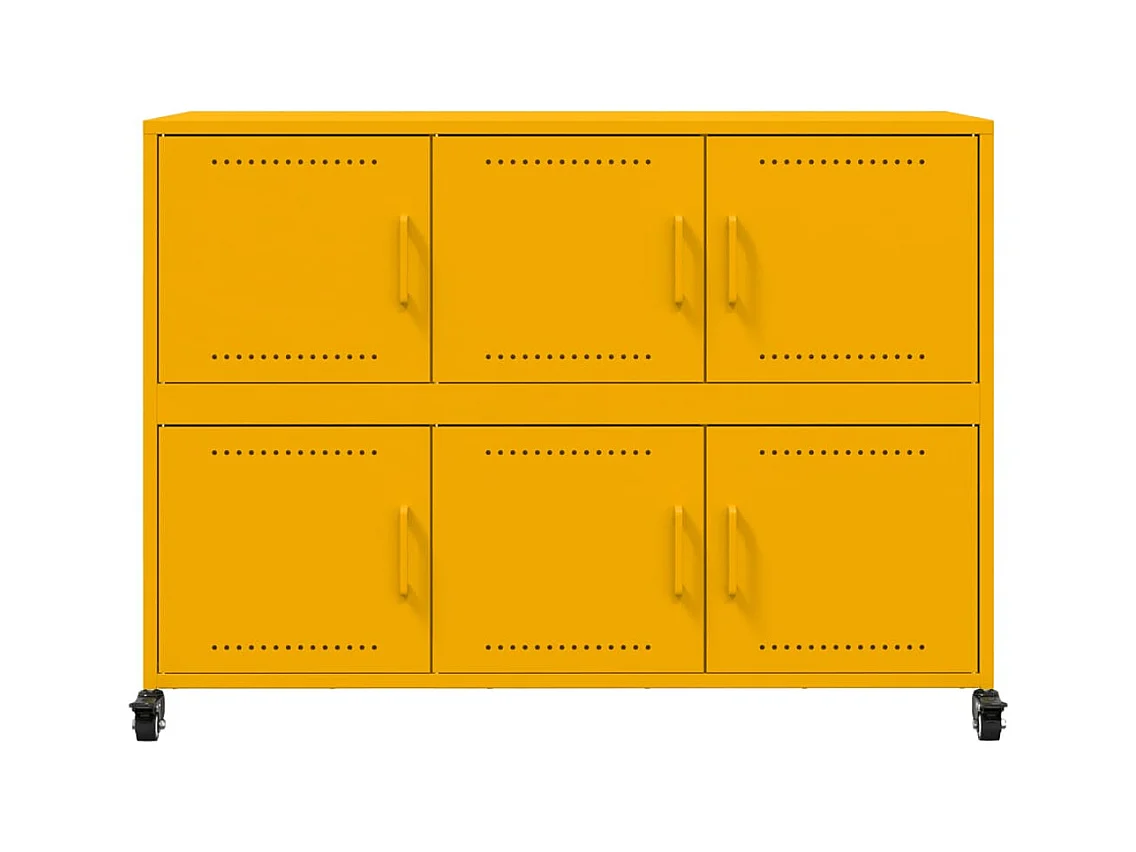 Buffet jaune moutarde 100,5x39x72 cm acier