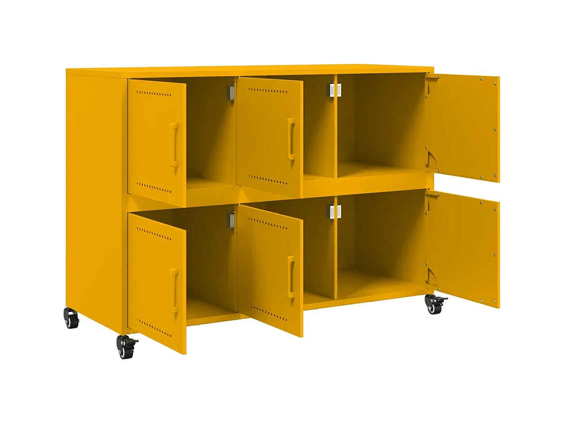 Buffet jaune moutarde 100,5x39x72 cm acier