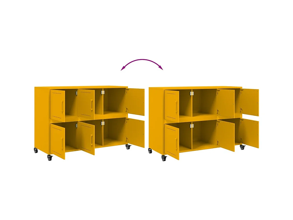 Buffet jaune moutarde 100,5x39x72 cm acier