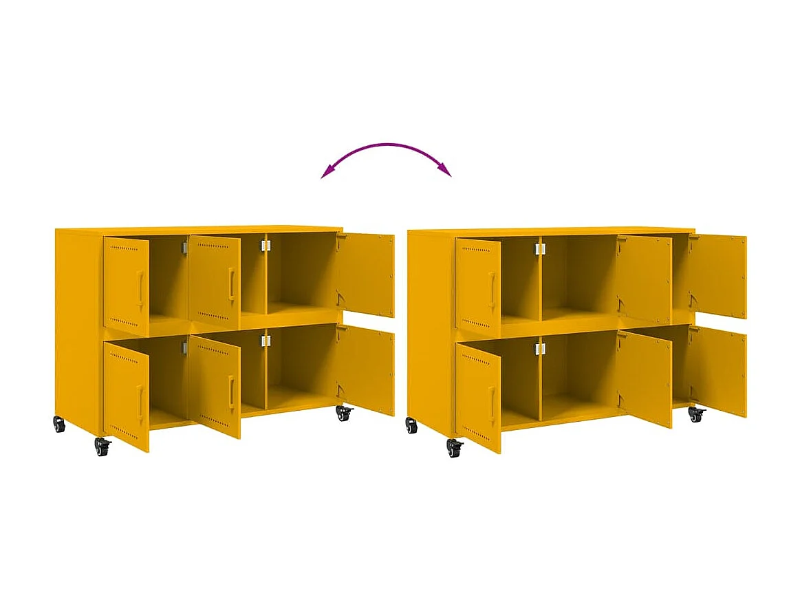 Buffet jaune moutarde 100,5x39x72 cm acier