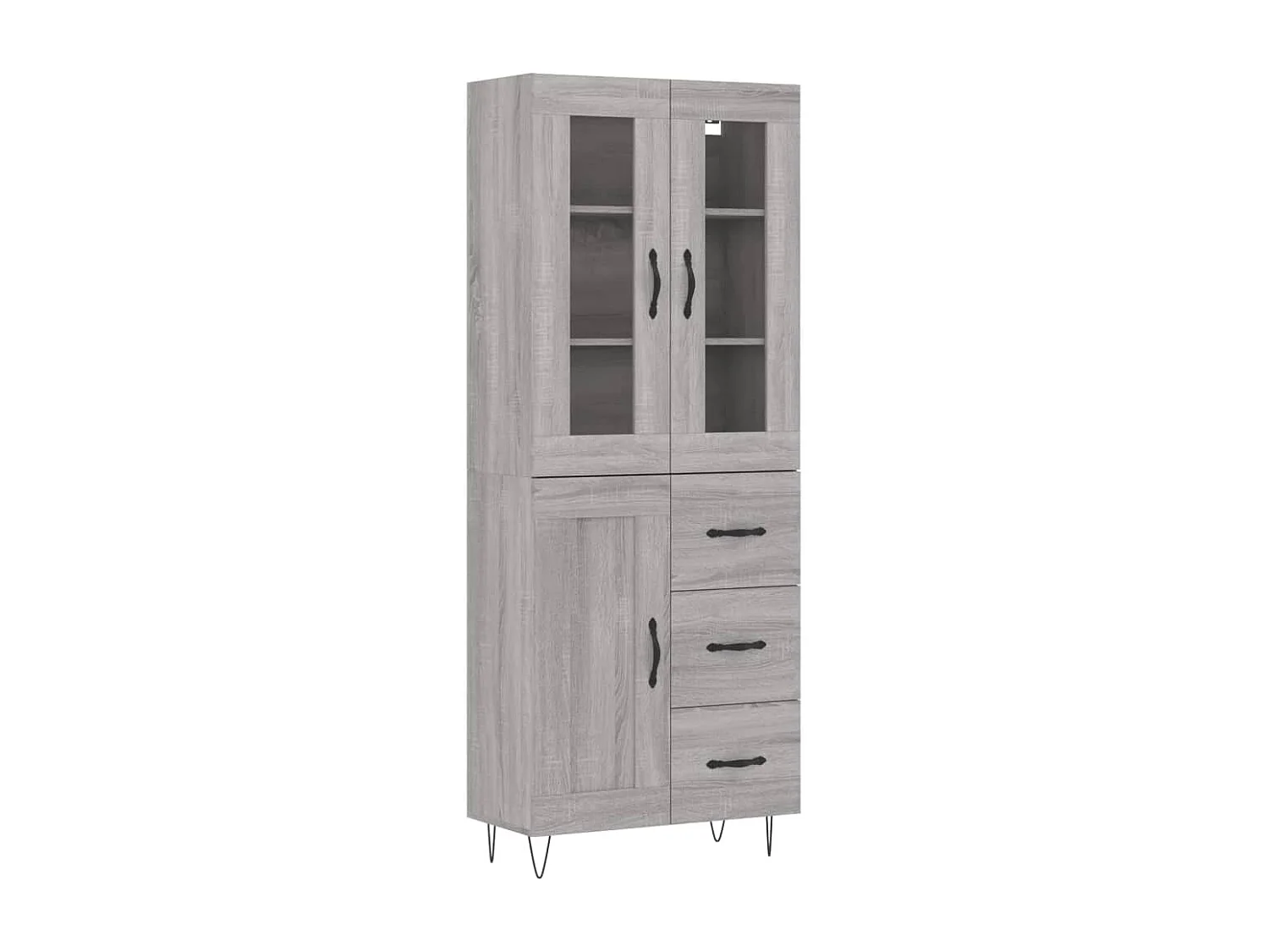 Buffet haut Sonoma gris 69,5x34x180 cm Bois d'ingénierie