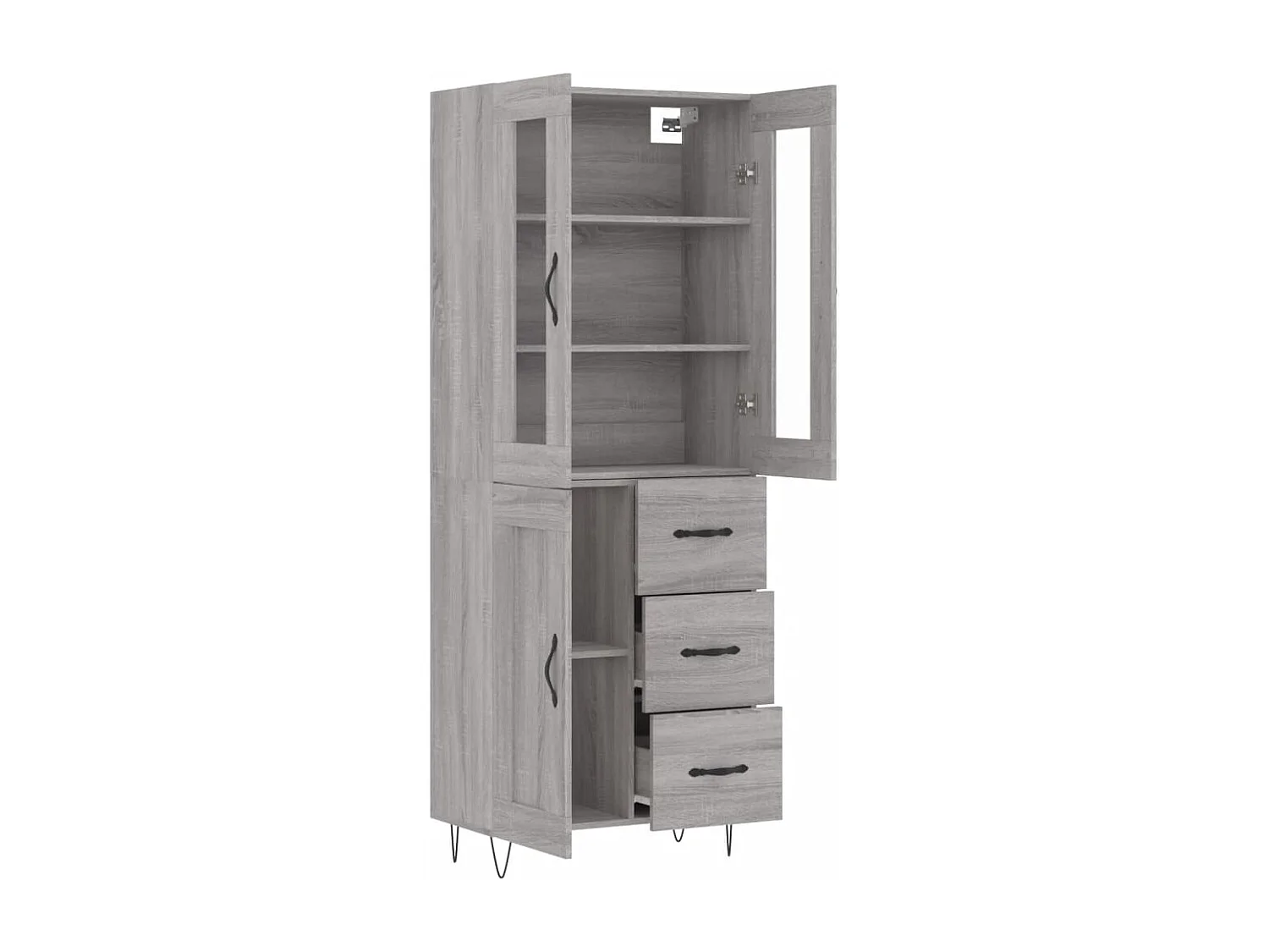 Buffet haut Sonoma gris 69,5x34x180 cm Bois d'ingénierie