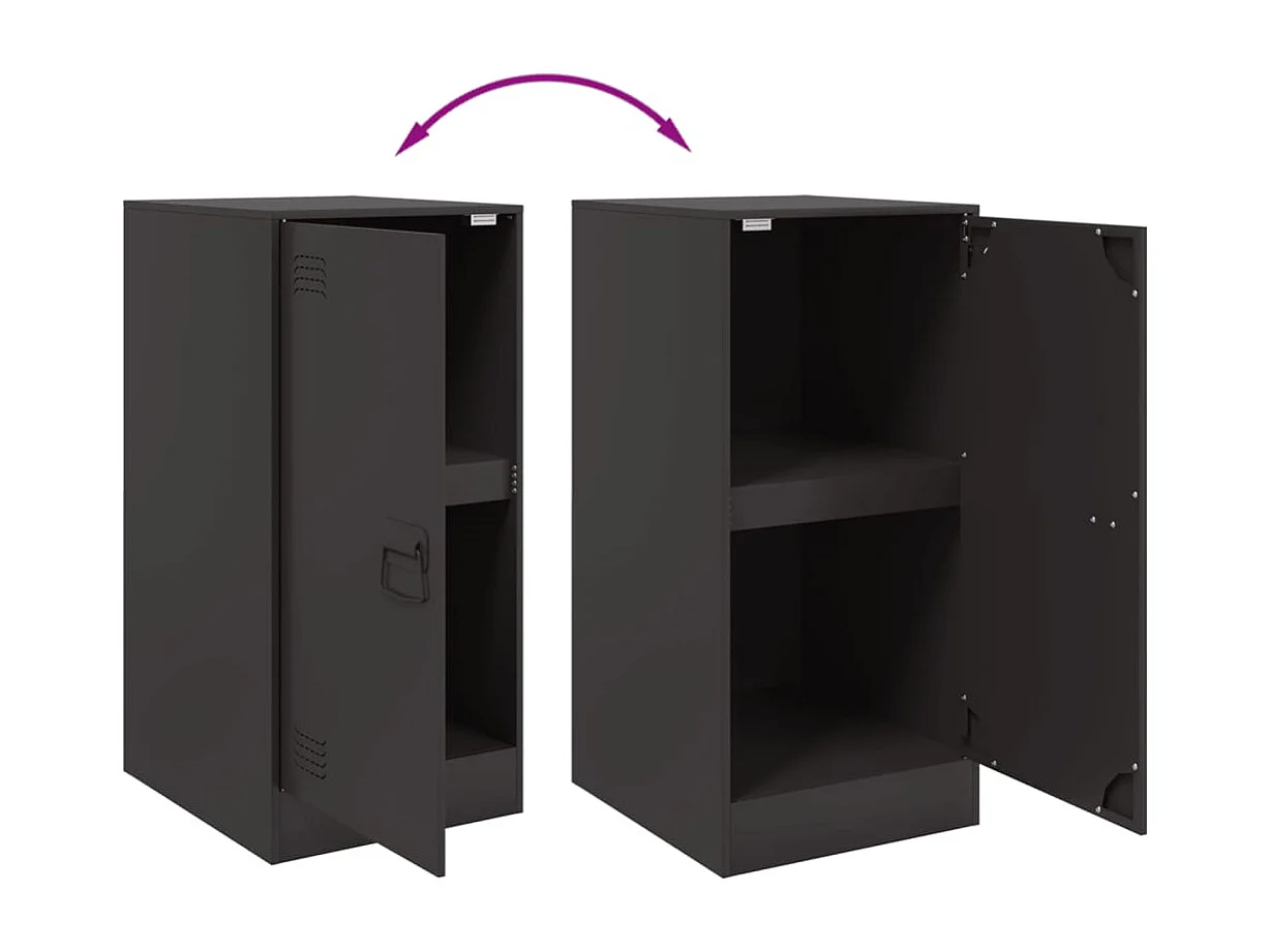 Buffet noir 34,5x39x73 cm acier