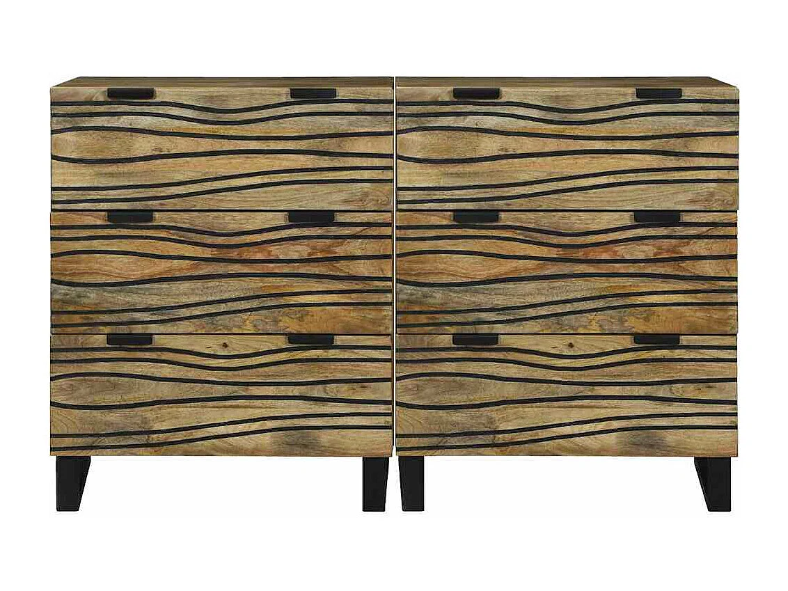 Tableros Lateral con cajón 2 piezas Marrón 60 x 33.5 x 75 cm