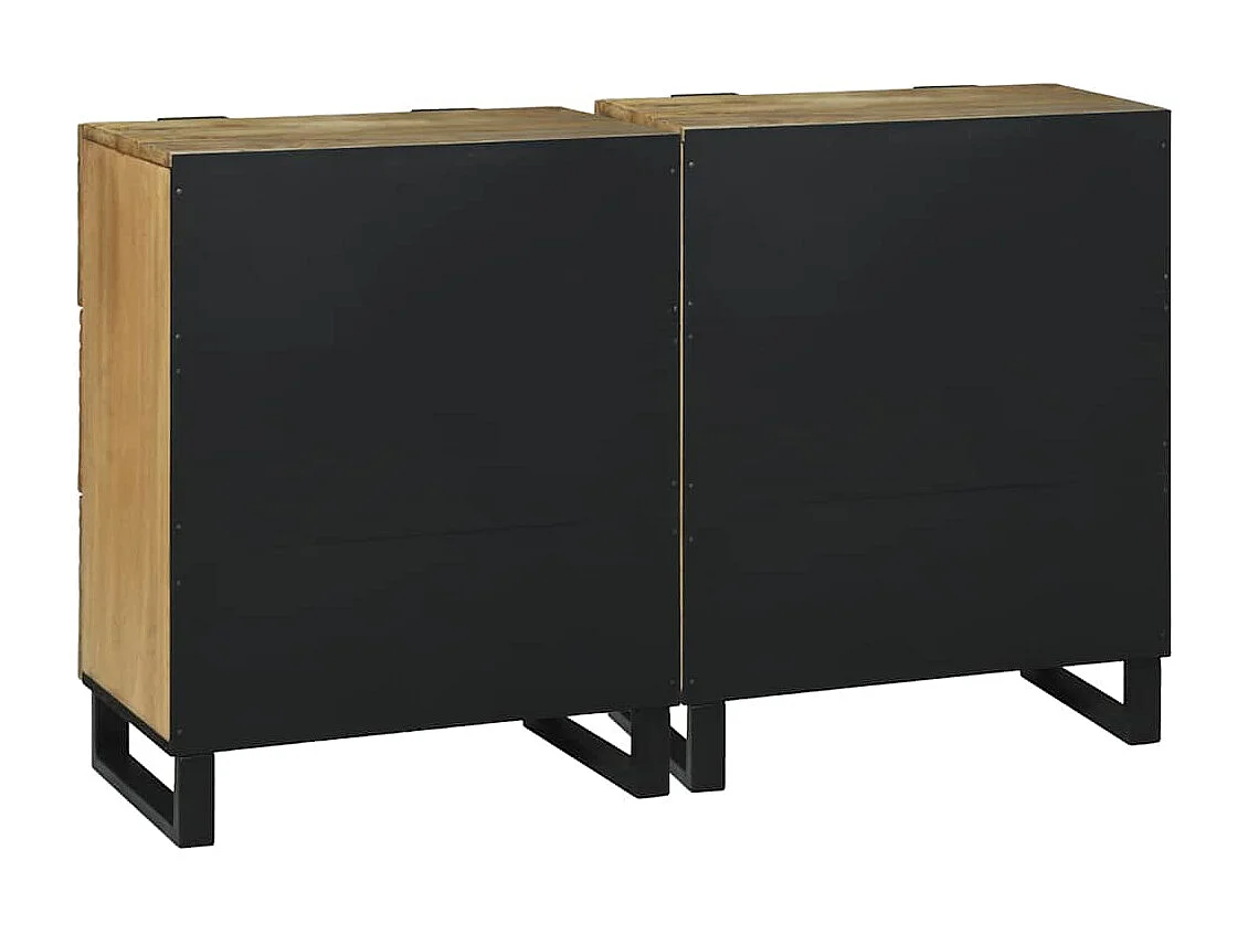 Tableros Lateral con cajón 2 piezas Marrón 60 x 33.5 x 75 cm